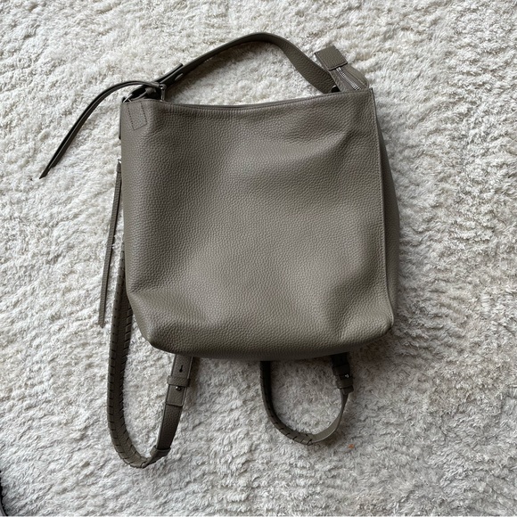 All Saints Small Kira Leather Backpack - Taupe Grey - Picture 1 of 12